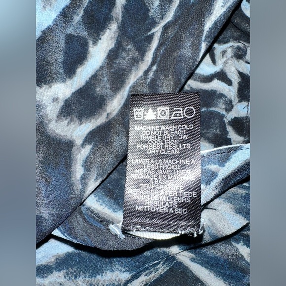 NWT Halston Heritage Silk Blouse Asymmetric Spaghetti Strap Top size L - Picture 6 of 6